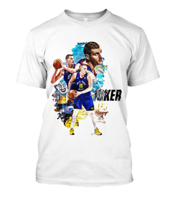 Nikola Jokic Joker Denver Basketball Player Dynamic Collage T-Shirt