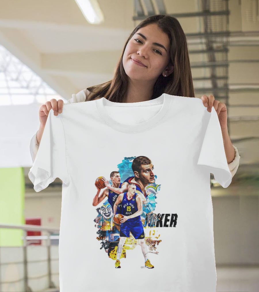 Nikola Jokic Joker Denver Basketball Player Dynamic Collage T-Shirt