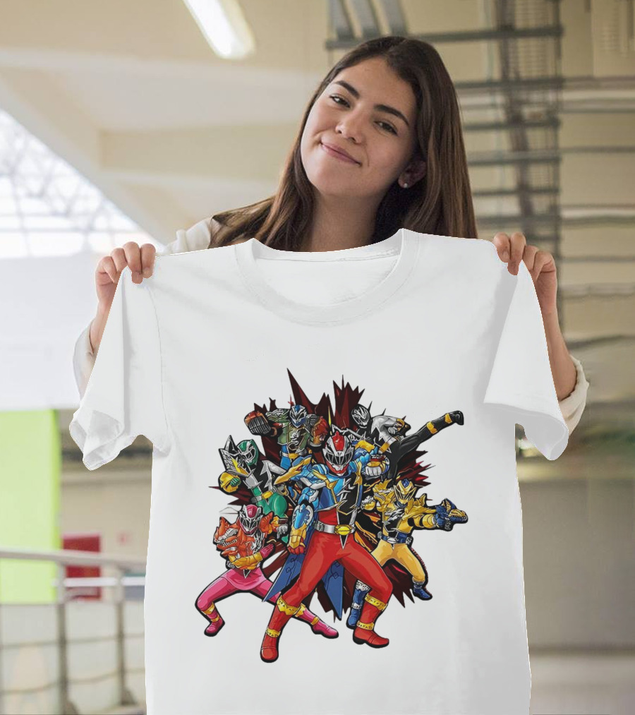 Power Rangers Dino Fury Team Formation Battle Poses T-Shirt