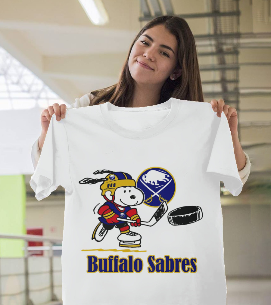Snoopy Buffalo Sabres Hockey Player with Puck T-Shirt