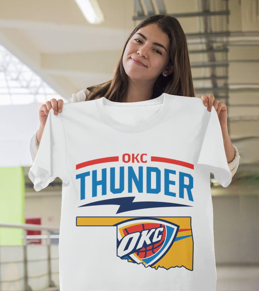 OKC Thunder Basketball Oklahoma Map T-Shirt