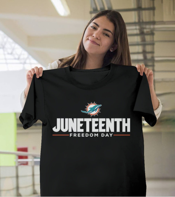 Juneteenth Freedom Day Miami Dolphins Celebration T-Shirt