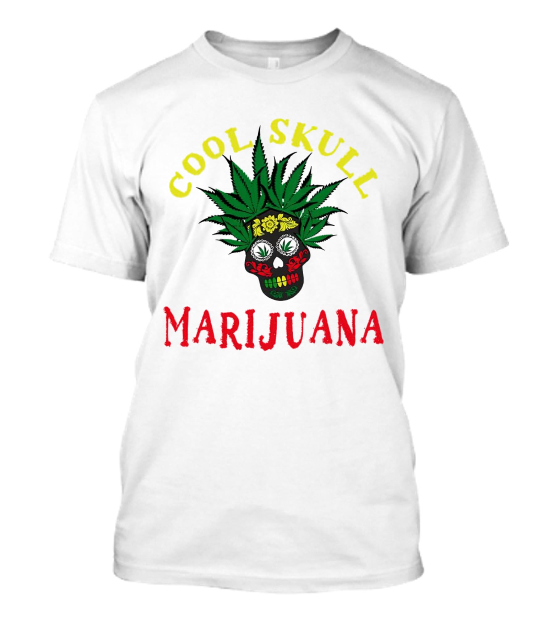 Cool Skull Marijuana Weed Lovers T-Shirt