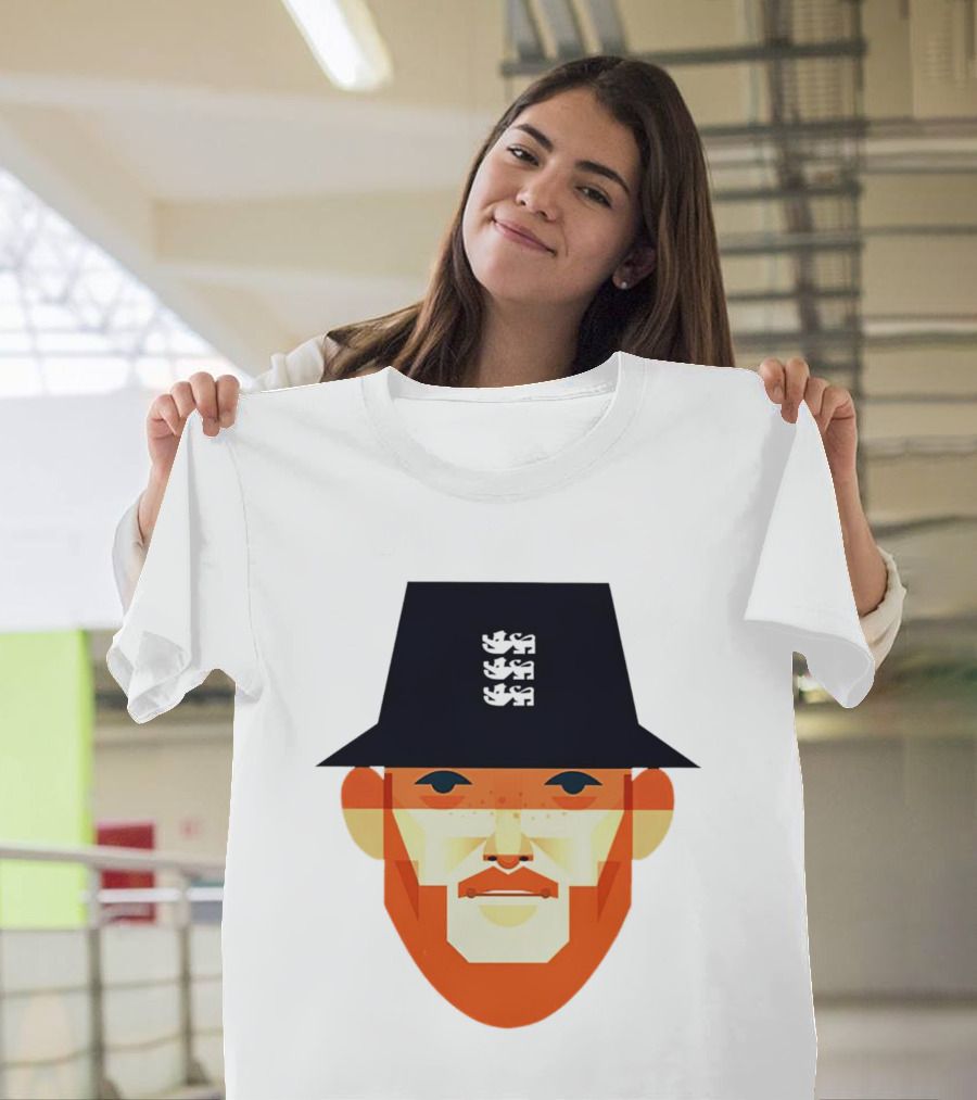 Ben Stokes Stanley Chow England Cricket Three Lions Hat T-Shirt
