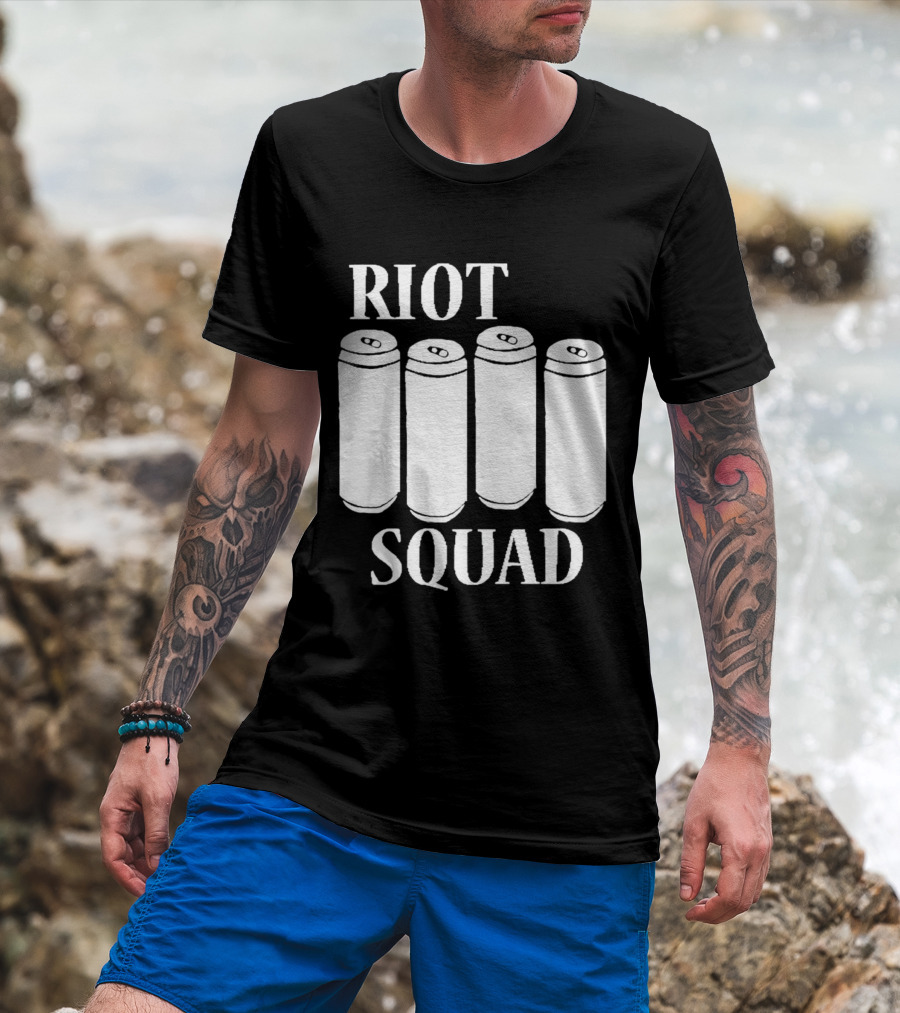 Riot Squad Beer Can Four Pack T-Shirt