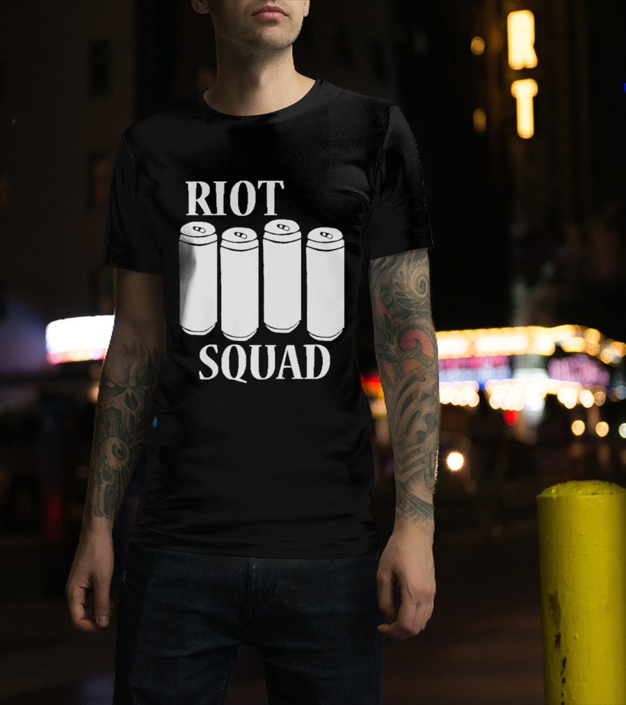 Riot Squad Beer Can Four Pack T-Shirt