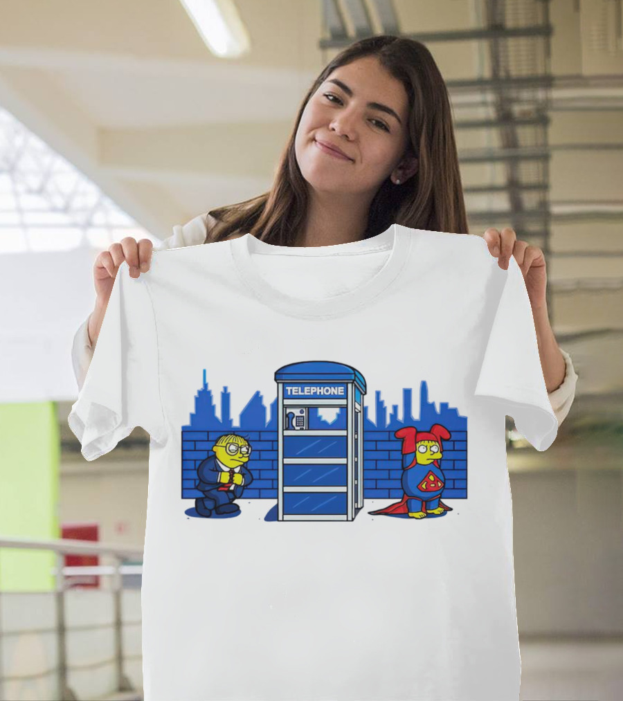 Simpson Telephone Booth Superhero Transform T-Shirt