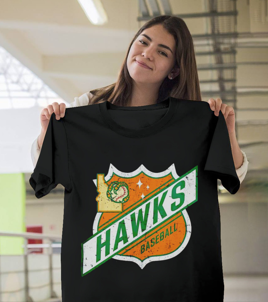 Hawks Baseball Idaho Highway Shield T-Shirt