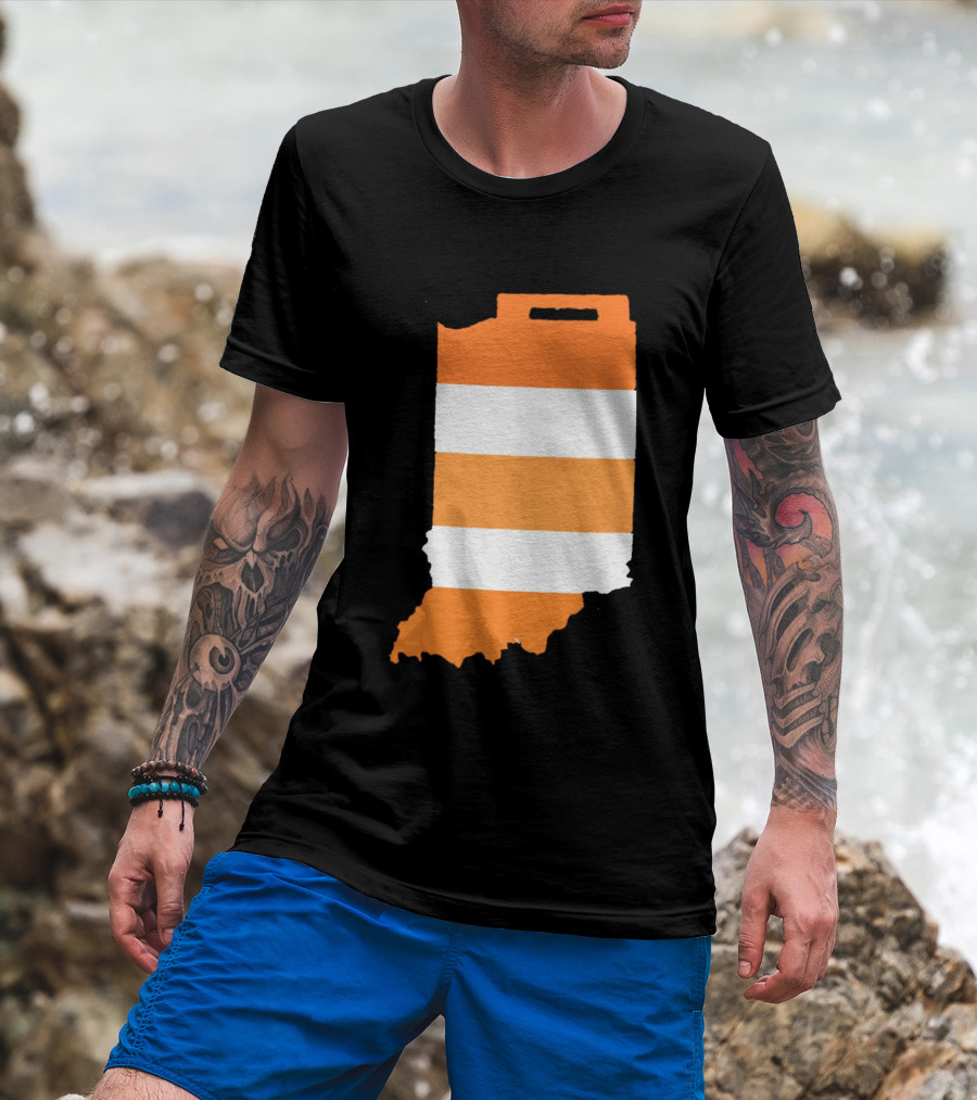 Indiana Under Construction Traffic Barrel Shape T-Shirt