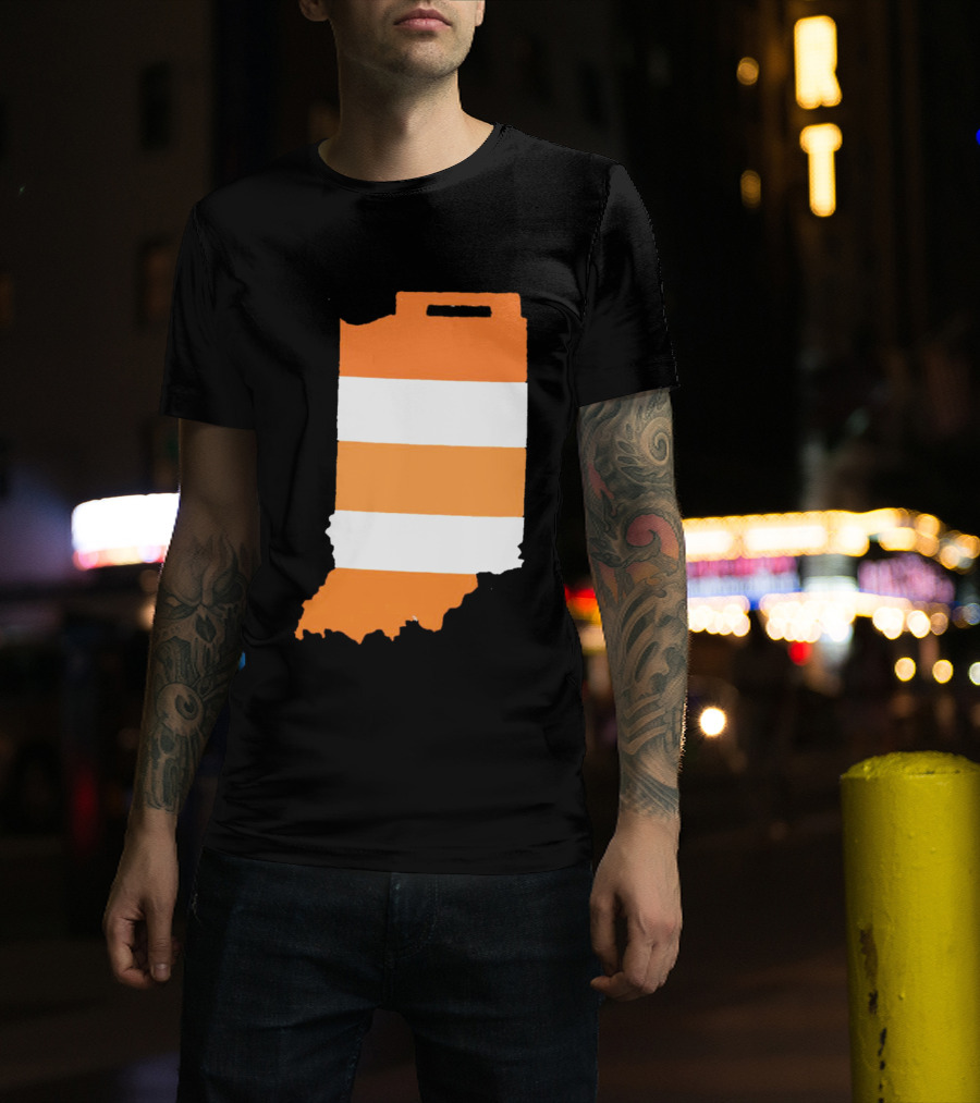 Indiana Under Construction Traffic Barrel Shape T-Shirt