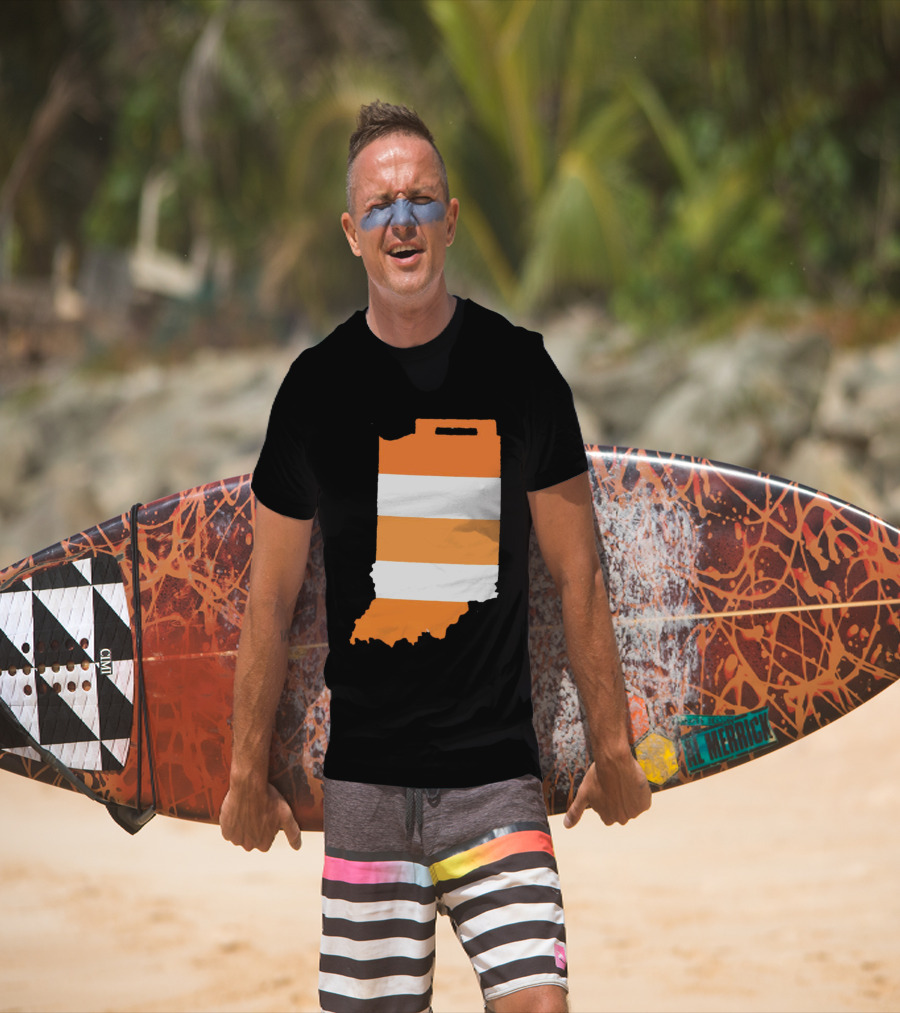 Indiana Under Construction Traffic Barrel Shape T-Shirt