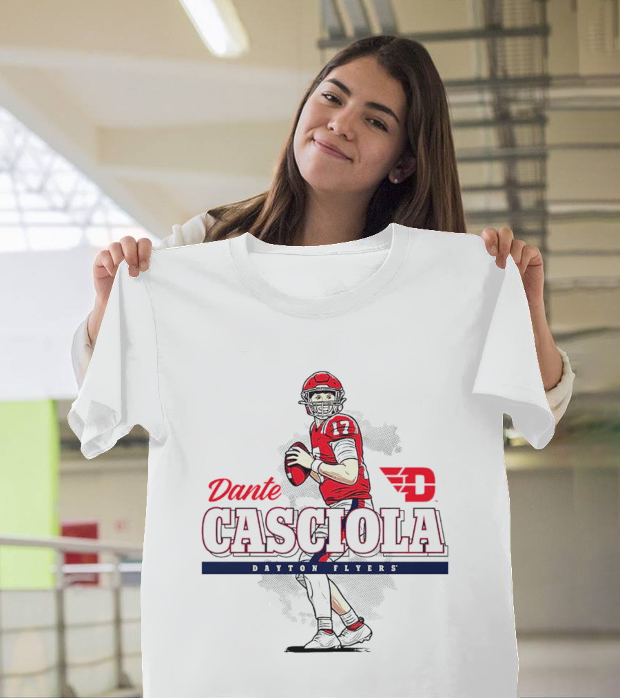 Dante Casciola Dayton Flyers Football Caricature NCAA T-Shirt