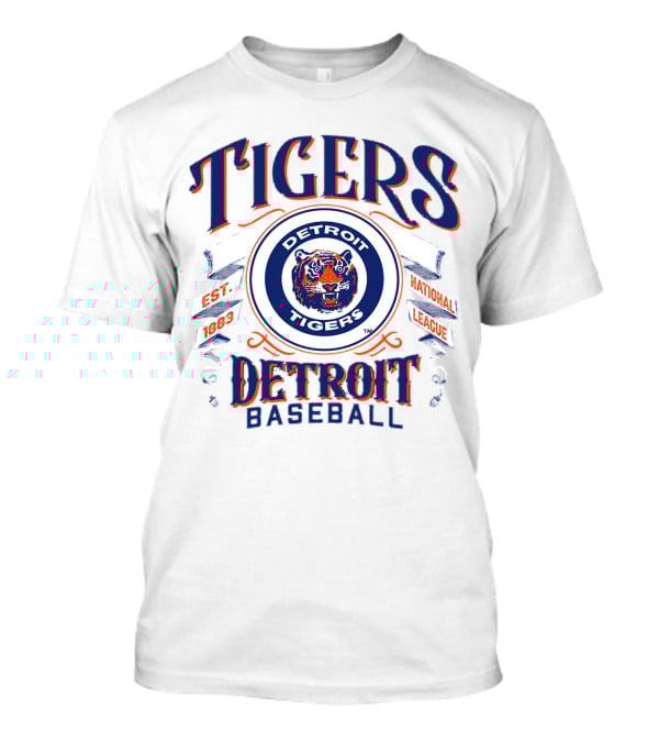 Tigers Detroit Baseball Est 1883 National League Detroit Tigers T-Shirt