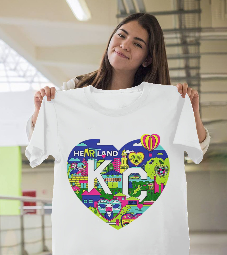Heartland KC Colorful Parade of Hearts Kansas City T-Shirt