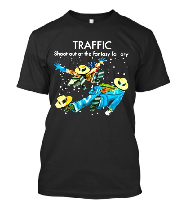 TRAFFIC Shoot Out At The Fantasy Factory With Flying Figures And Hats T-Shirt