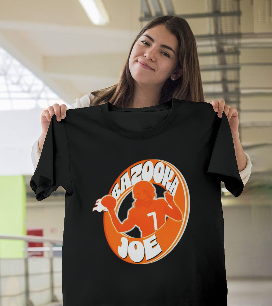 Bazooka Joe Tennessee Vols Silhouette With Number 7 Football Player T-Shirt