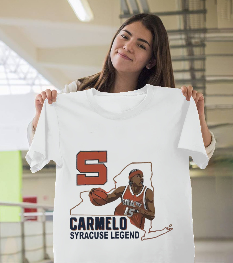 Carmelo Anthony Syracuse Legend Basketball Orange Number 15 T-Shirt