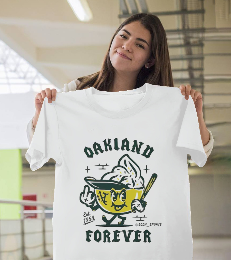 Oakland A's Forever Est. 1968 Retro Baseball Character T-Shirt