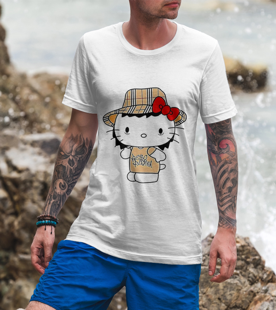 Peso Pluma Hello Kitty Plaid Hat Red Bow T-Shirt