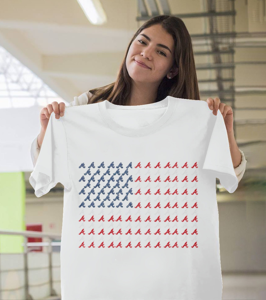 Atlanta Braves American Flag Logo T-Shirt