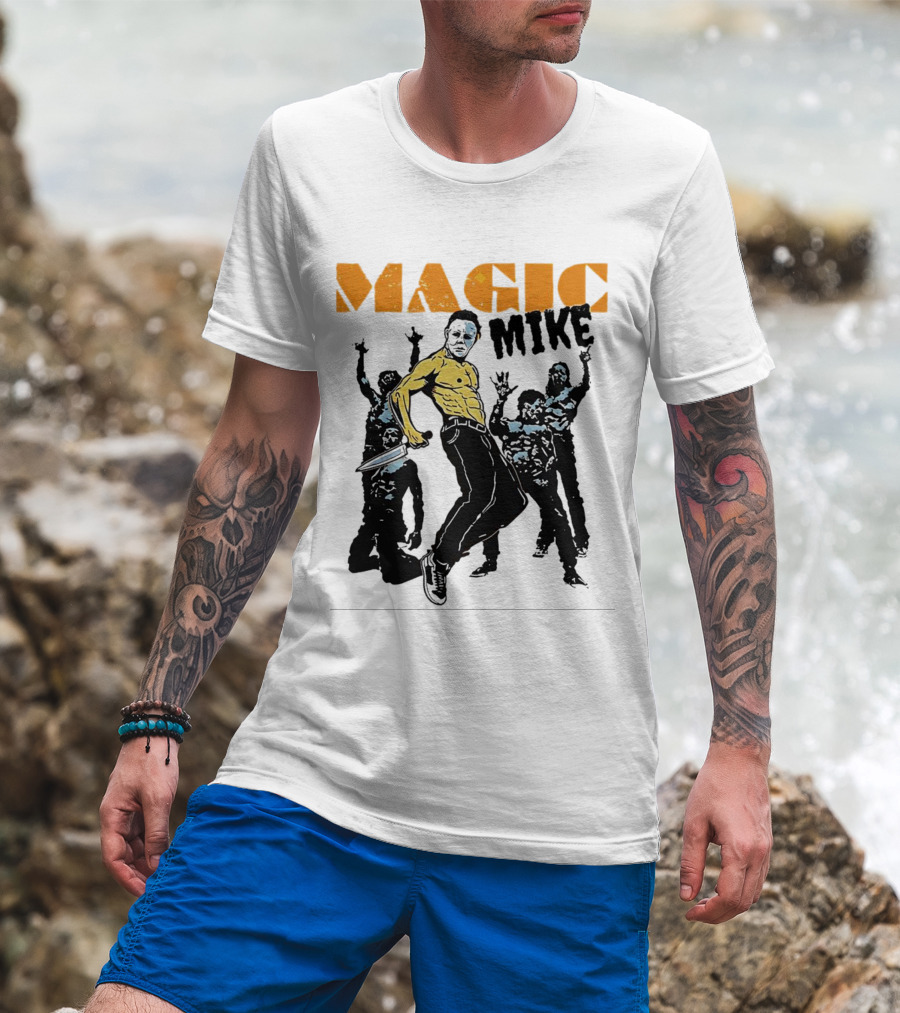 Michael Myers Magic Mike Halloween Crossover Dance Mashup T-Shirt