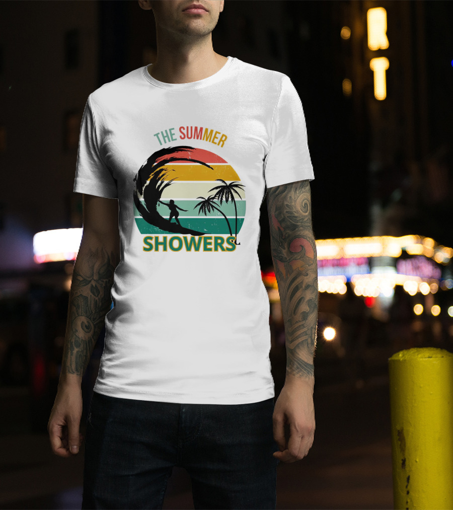 The Summer Showers Surfing Vintage Stripes T-Shirt
