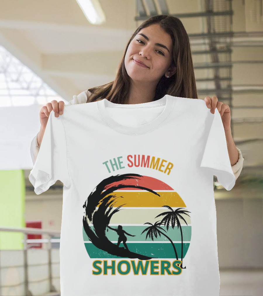 The Summer Showers Surfing Vintage Stripes T-Shirt