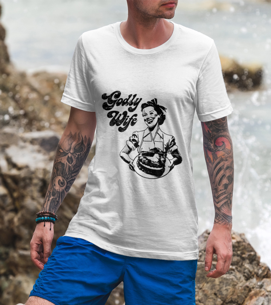 Godly Wife Retro Baking Housewife T-Shirt