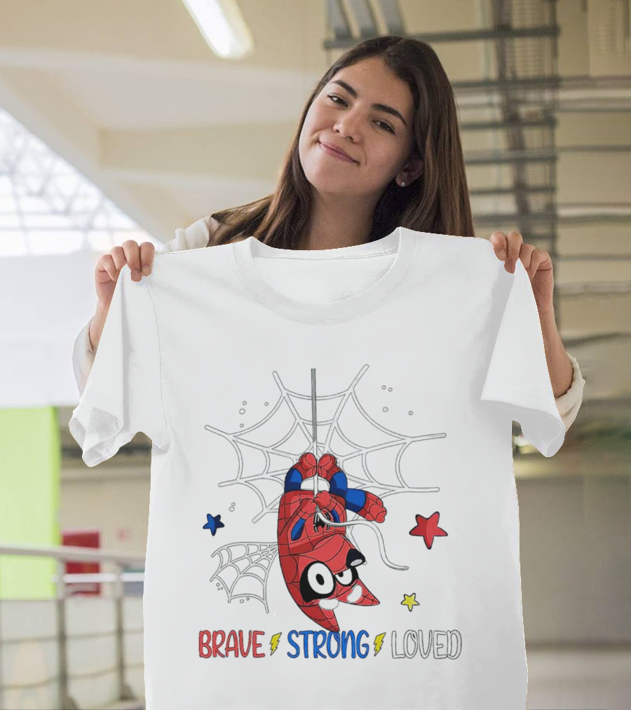 Brave Strong Loved Spider Superhero Dog Web Stars T-Shirt