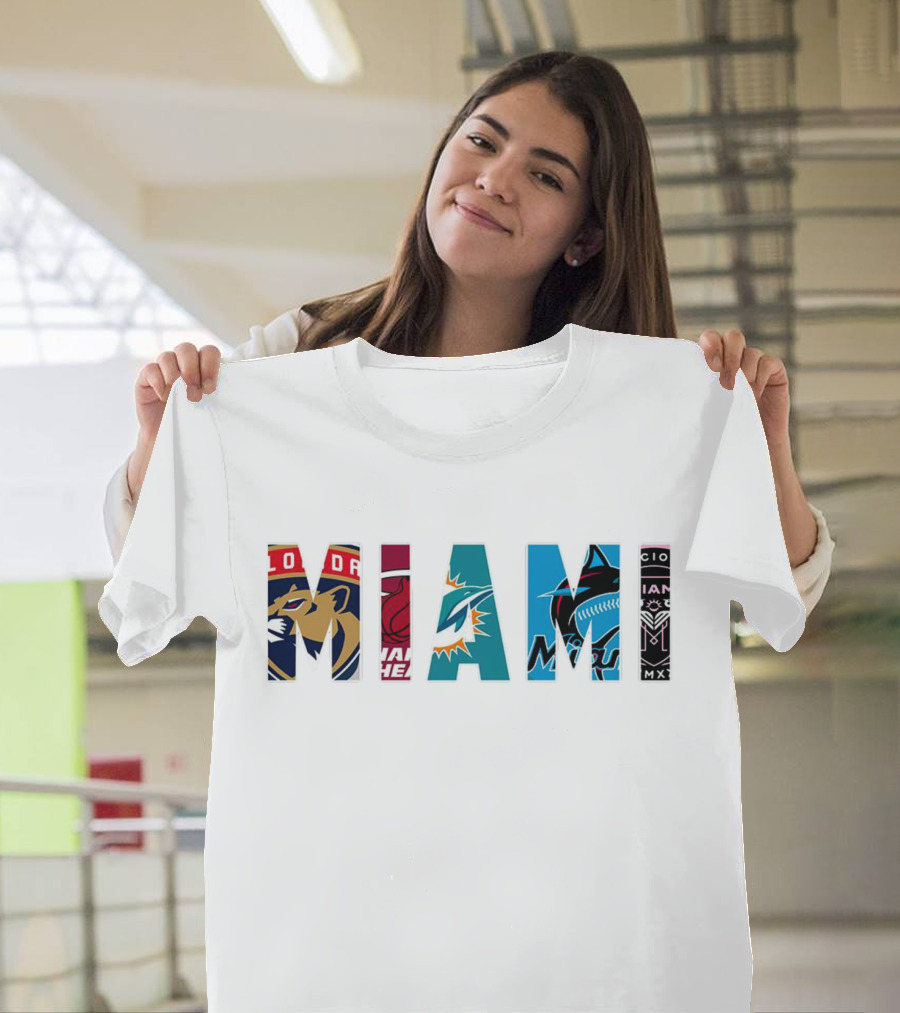 MIAMI Panthers Heat Dolphins Marlins Inter Miami T-Shirt