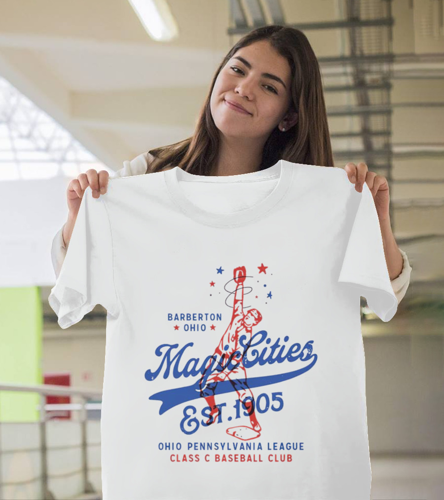 Barberton Ohio Magic Cities Est. 1905 Class C Baseball Ohio Pennsylvania League T-Shirt