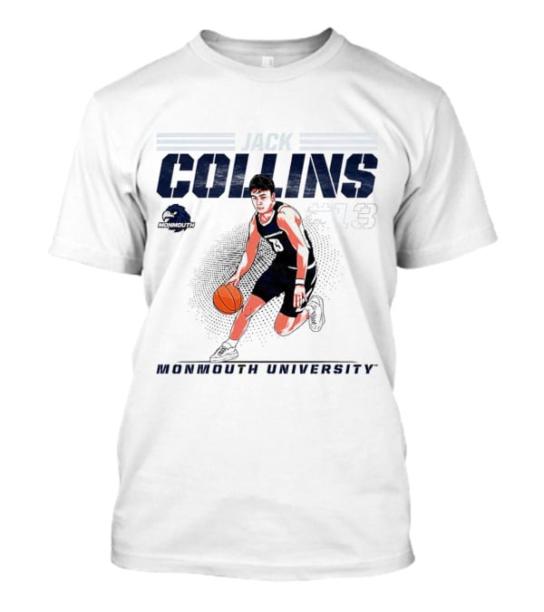 Jack Collins Monmouth University Basketball Number 13 Caricature T-Shirt