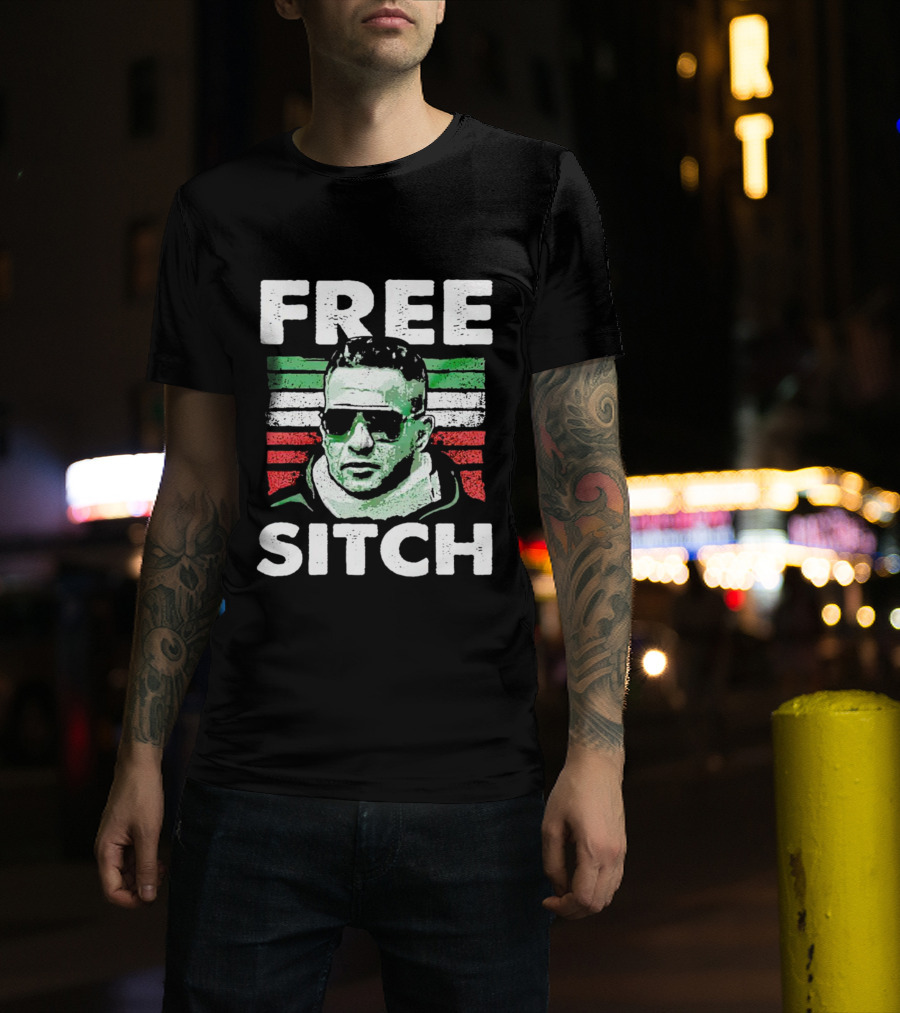 Free Sitch Mike Sorrentino Green White Red Stripes Sunglasses T-Shirt
