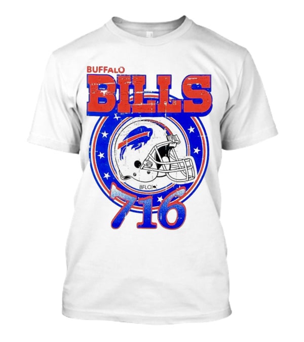 Buffalo Bills Bflo 716 Day Celebration Helmet Stars T-Shirt