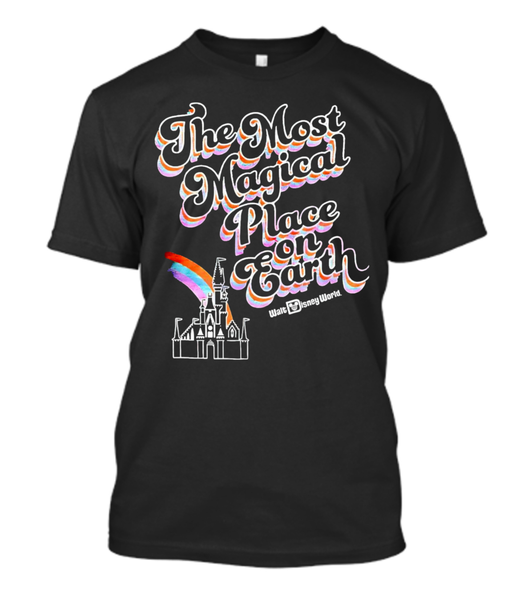Walt Disney World The Most Magical Place On Earth With Castle And Rainbow T-Shirt