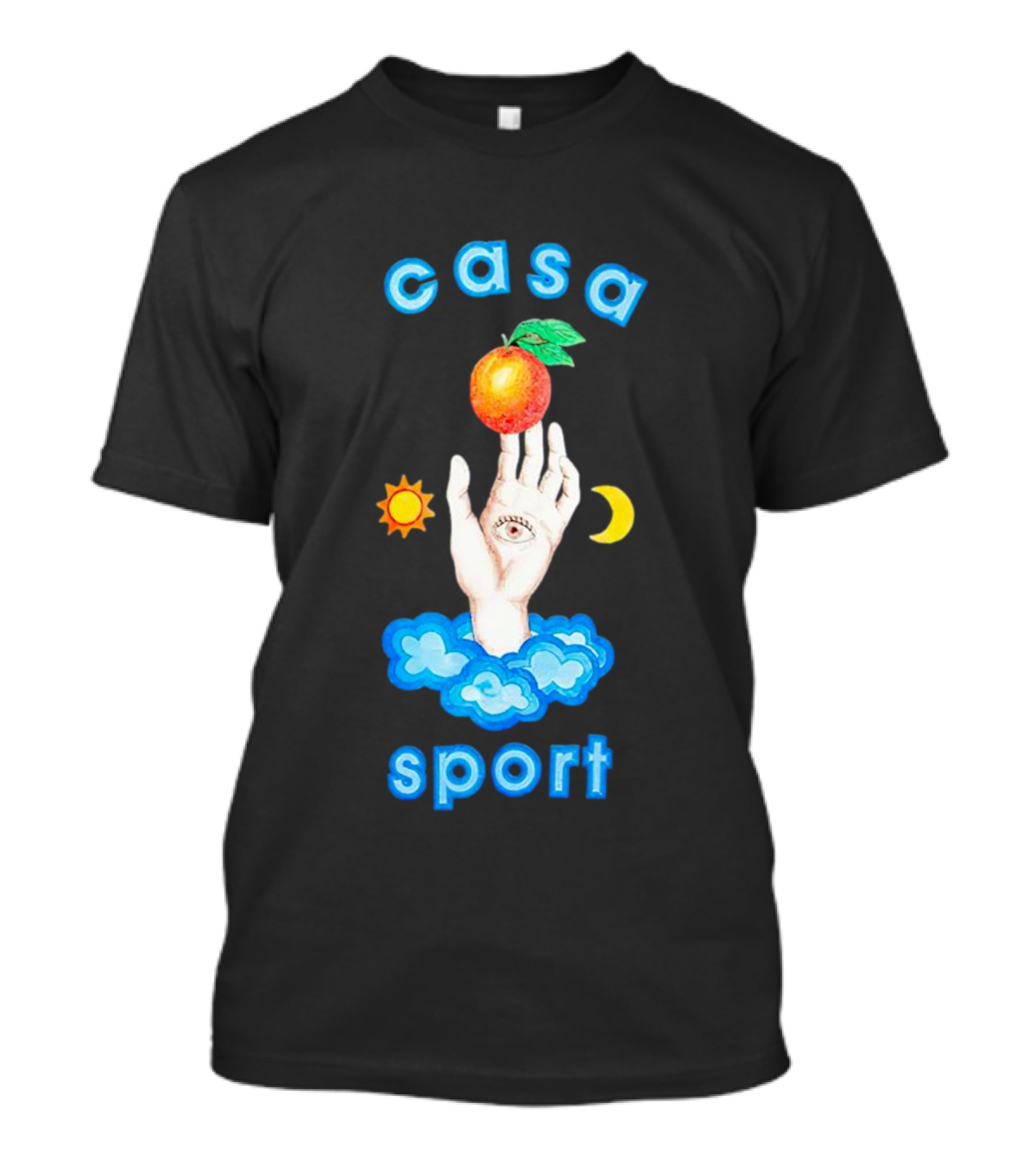 Casa Sport Hand And Eye With Sun Moon Clouds And Fruit T-Shirt