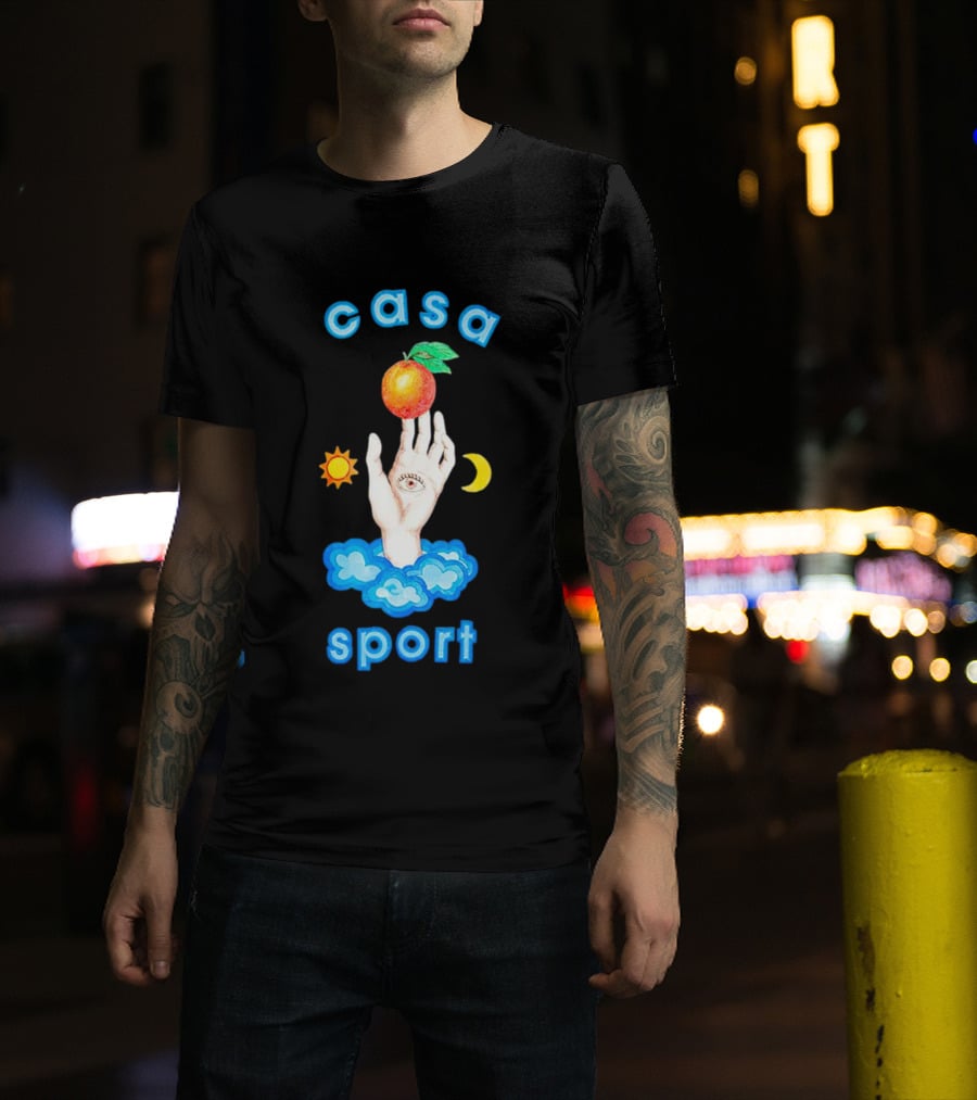 Casa Sport Hand And Eye With Sun Moon Clouds And Fruit T-Shirt