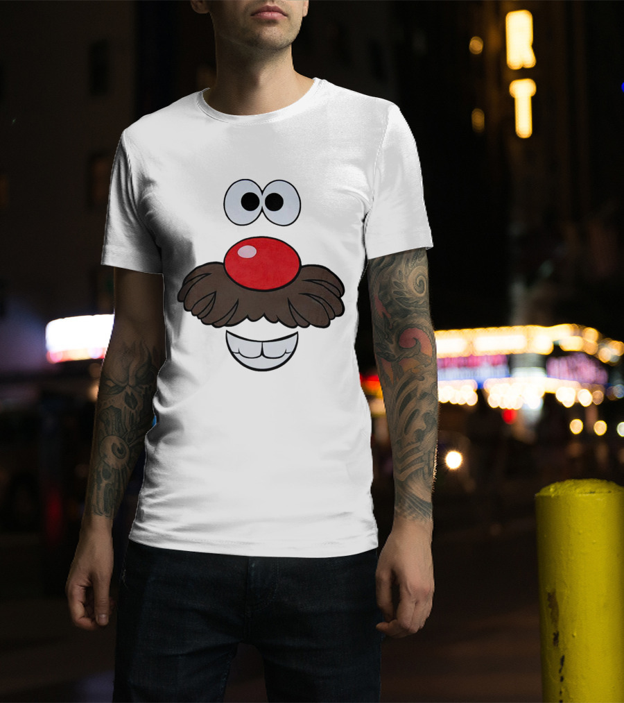 Mr. Potato Head Face Features Cartoon Eyes Nose Mouth T-Shirt
