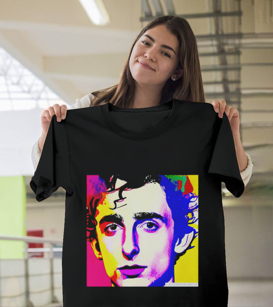 Timothee Chalamet Pop Art Portrait Multicolored Andy Warhol T-Shirt