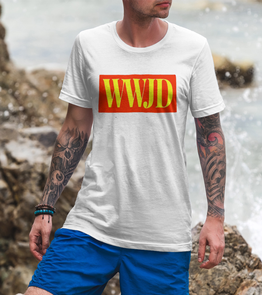 WWJD He Would Love First Bold Red T-Shirt