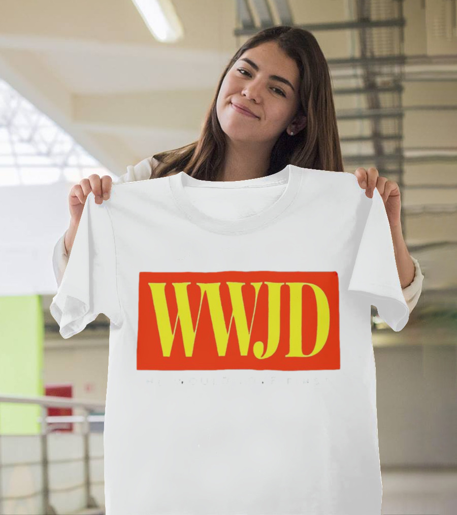 WWJD He Would Love First Bold Red T-Shirt