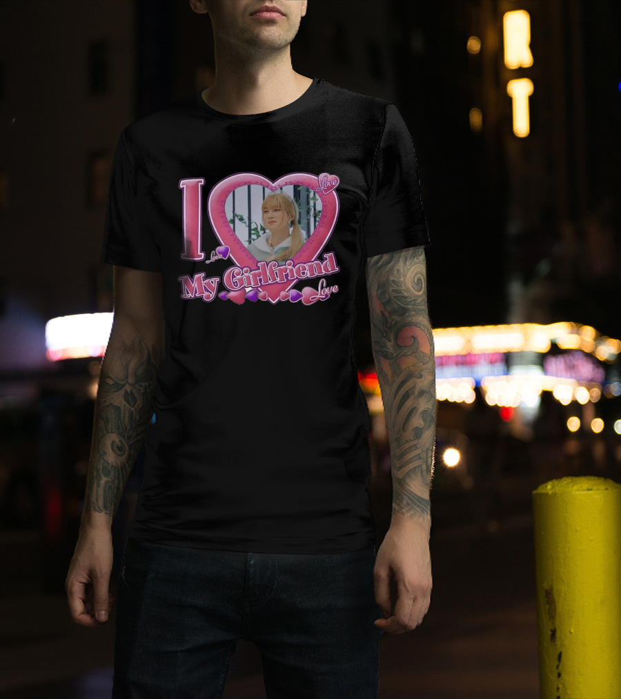 I Love My Girlfriend Love Heart Frame T-Shirt