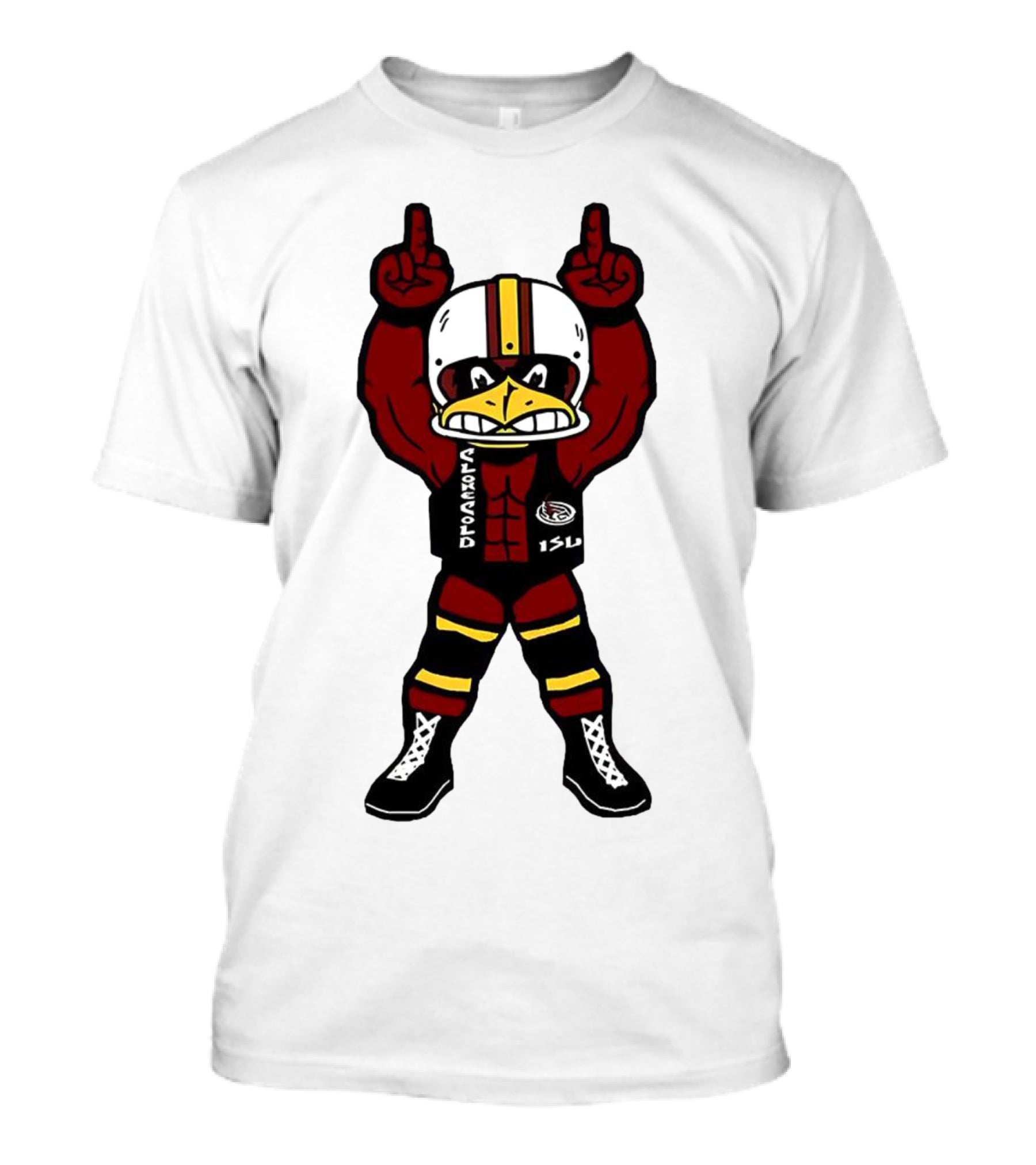 ISU Cyclones Strong Mascot Character With Champion Gesture T-Shirt