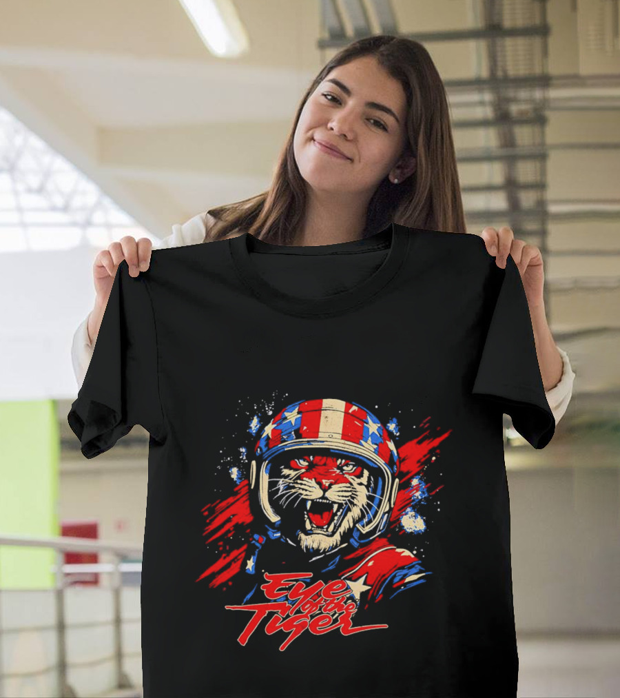 Eye of the Tiger American Patriotic Helmet T-Shirt