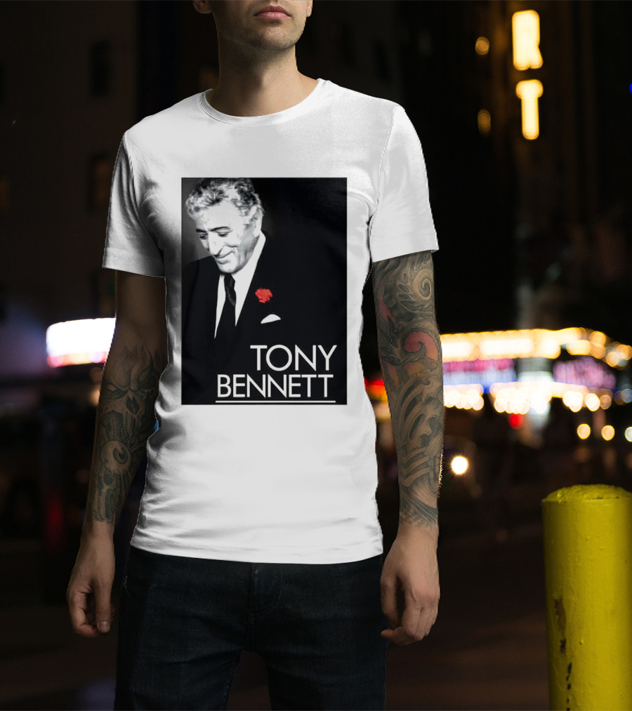 Tony Bennett Thank You For The Memories With Red Rose T-Shirt
