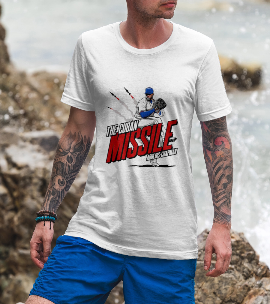 Aroldis Chapman The Cuban Missile Texas MLBPA T-Shirt