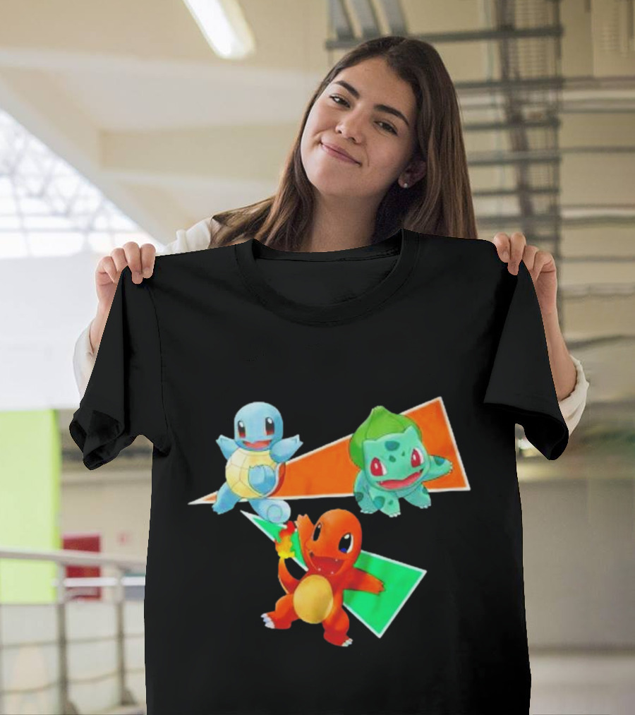 Charmander Bulbasaur Squirtle Pokemon Starter Trio T-Shirt