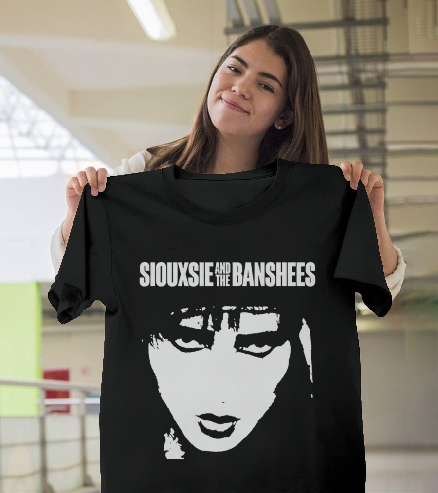 Siouxsie and the Banshees Bold Black and White Stylized Face T-Shirt