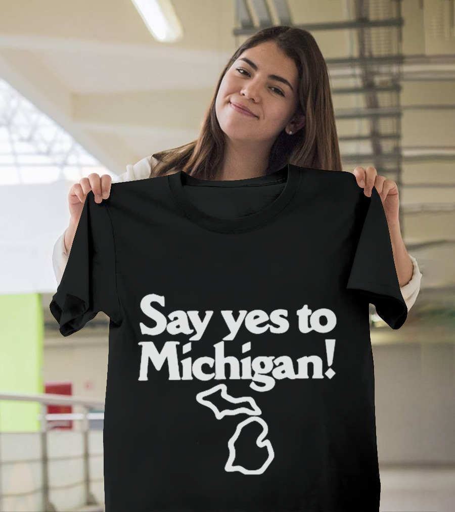 Jack White Say Yes to Michigan Outline T-Shirt