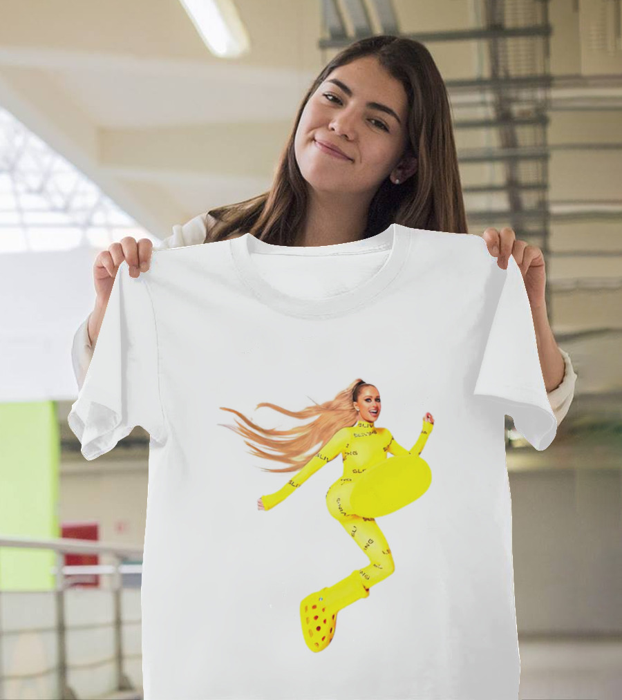 Paris Hilton Yellow Slime Crocs Big Yellow Boot T-Shirt